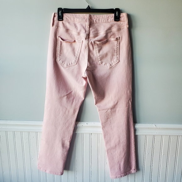 High Rise Button Fly Slim Straight Cropped Jeans Size 6 - Picture 2 of 16